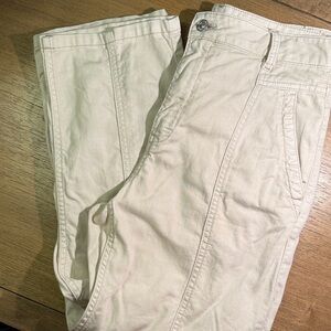 GUC Mango Off-white Straight Leg Loose Utility Pants Size 6
